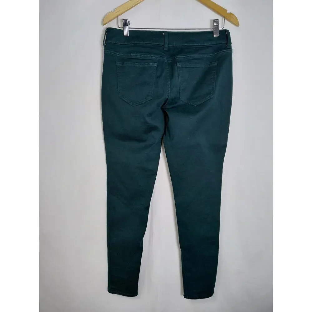 Maurices Embroidery Dark Green Stretch Skinny Jeans Denim Women Size M